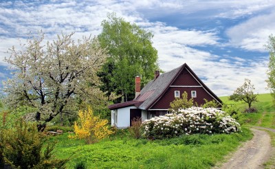 isolated house in countryside